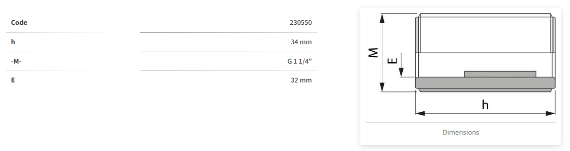 1.25" Nipple BSP - 230550