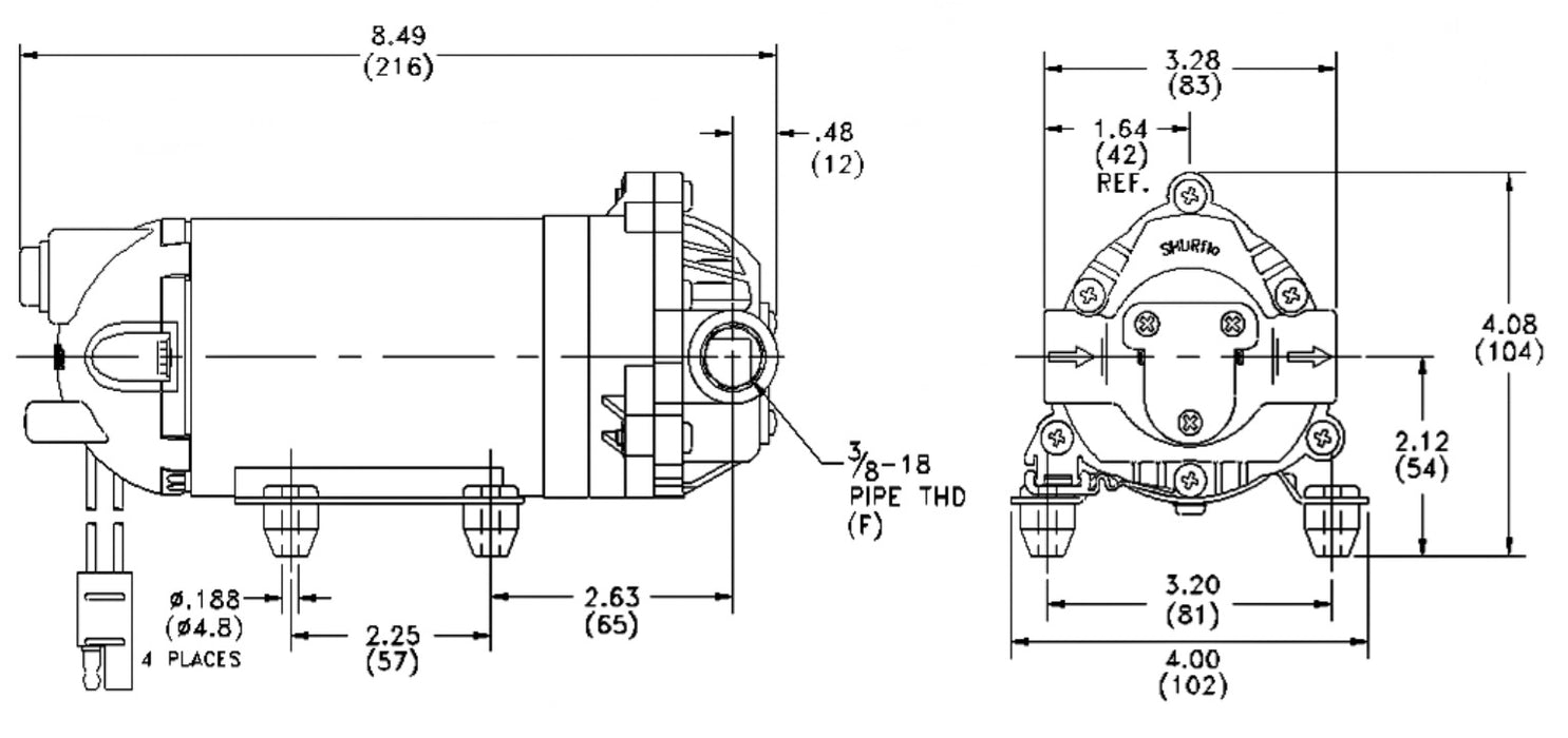 1.8 GPM Demand Pump, 50 PSI Switch, 12V, 8007-543-850